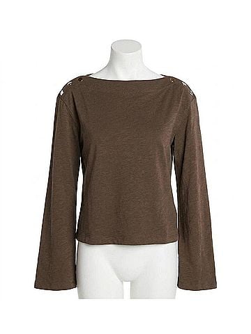 NATION LTD Rochelle Boatneck Tee in Espresso (view 1)