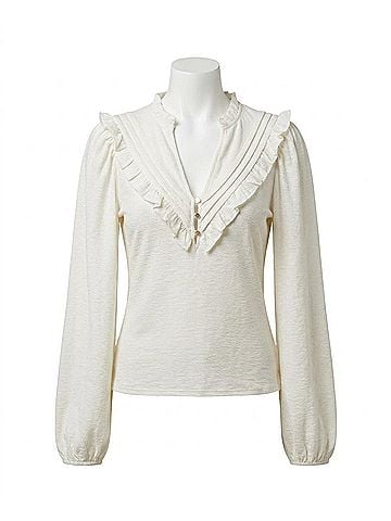 NATION LTD Quintana Yoked Top in Off White (view 1)