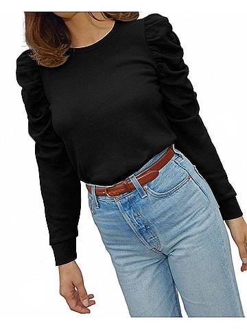 NATION LTD Perla Gathered Sweatshirt in Green Tea (view 2)