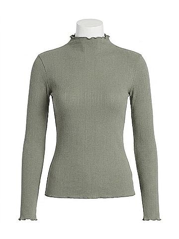 NATION LTD Women's Brenna Mock Neck Top in Castor Grey (view 1)