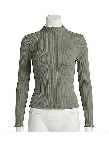NATION LTD Brenna Mock Neck Top in Castor Grey (view 1)