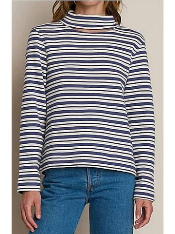 NATION LTD Delphine Tossed Stripe Sweatshirt in Tossed Stripe (view 2)