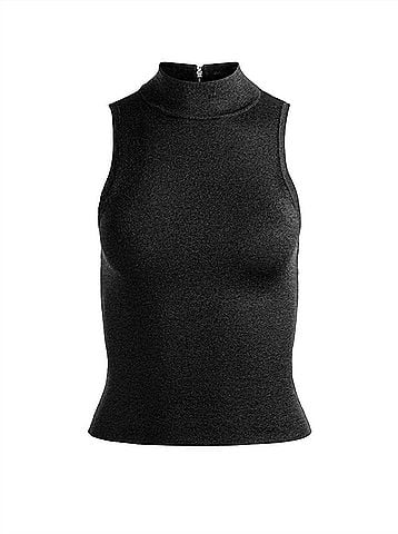 Alice + Olivia Darcey Metallic Tank in Black (view 1)