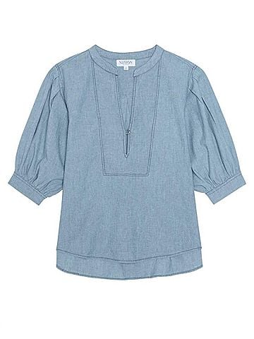 NATION LTD Emmett Top in Chambray (view 1)