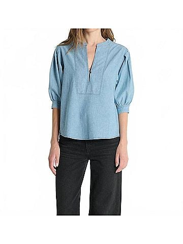 NATION LTD Emmett Top in Chambray (view 2)