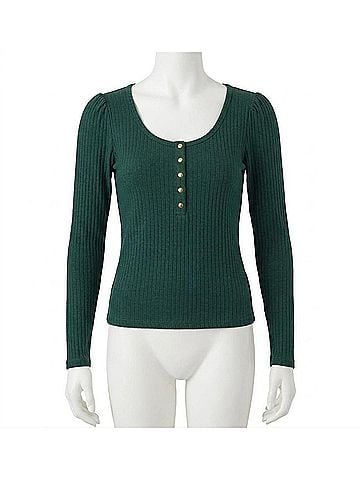 NATION LTD Reeva Henley Top in Pine (view 1)