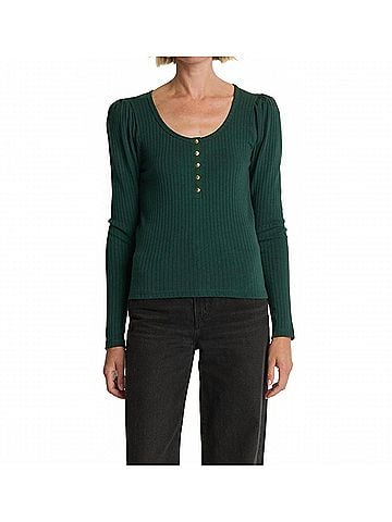 NATION LTD Reeva Henley Top in Pine (view 2)