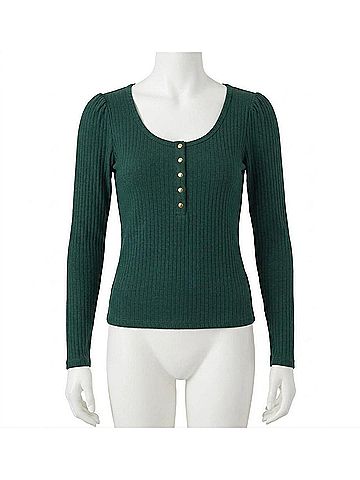 NATION LTD Reeva Henley Top in Pine (view 1)