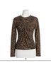 NATION LTD Animal Print Brown Marion Twist Front Tee in Leopard Size M - photo 1