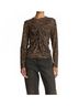 NATION LTD Animal Print Brown Marion Twist Front Tee in Leopard Size M - photo 2
