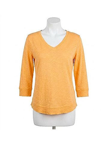 Elliott Lauren Knit Combo Top in Saffron (view 1)