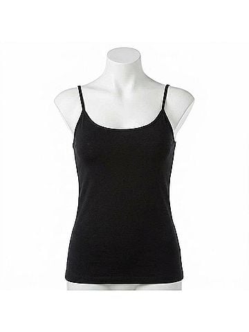 Lilla P Women's Layering Camisole Tank Top in Black (view 1)