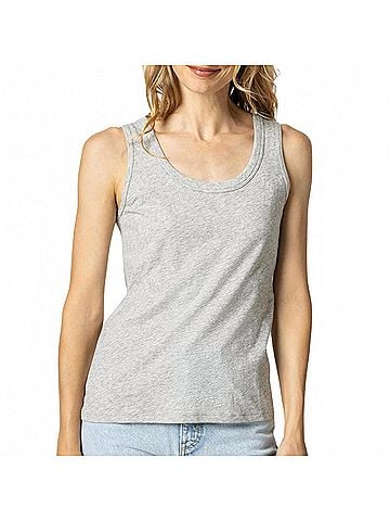 Lilla P Women's Scoop Tank Top in Grey (view 2)