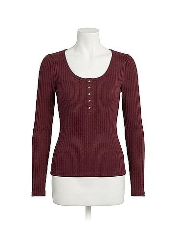 NATION LTD Reeva Henley Top in Port (view 1)