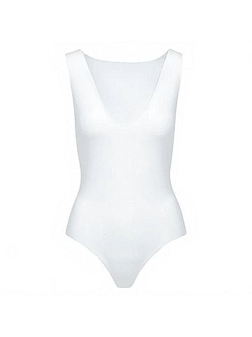 Commando Women's Neoprene Deep V Bodysuit in White (view 1)