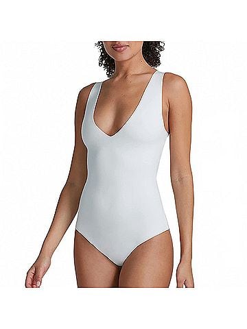 Commando Women's Neoprene Deep V Bodysuit in White (view 2)