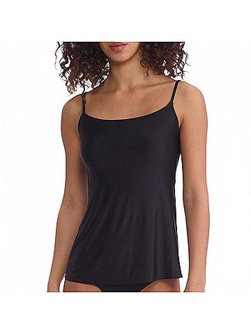 Commando Women's Faux Silk Camisole Top in Black (view 2)