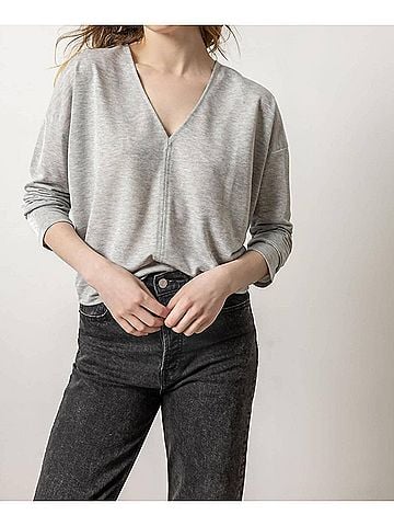 Lilla P Sparkle Double V Top in Heather Sparkle (view 2)