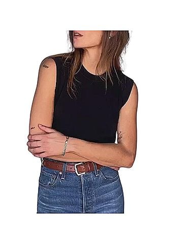 NATION LTD Women's Patti Tank Top in Jet Black (view 2)