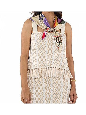Emily McCarthy Capri Knit Tank in Blanc Petals (view 2)