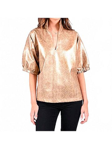 Emily McCarthy Poppy Short Sleeve Top in Python (view 2)