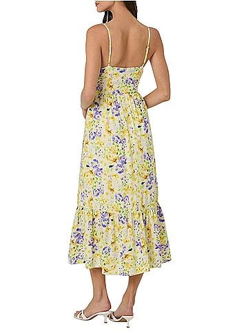 ASTR The Label Astr the Label Floral Pleated Bust Fit & Flare Sundress Casual Dress (view 2)