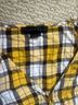 Sanctuary Plaid Yellow Black White Short Sleeve Blouse Size L - photo 3