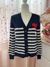 Ann Taylor LOFT Stripes Blue Red Cardigan Size M - photo 3