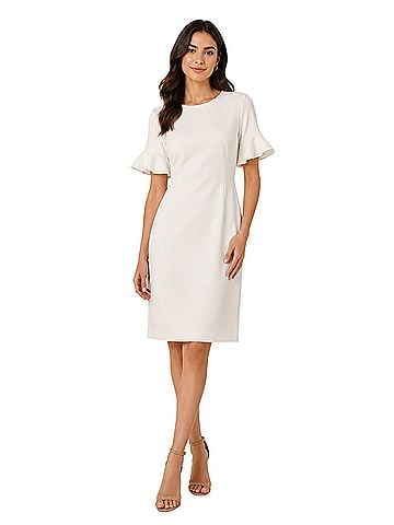 Calvin Klein Ruffle Sleeve Sheath Dress Cocktail Dress (view 1)