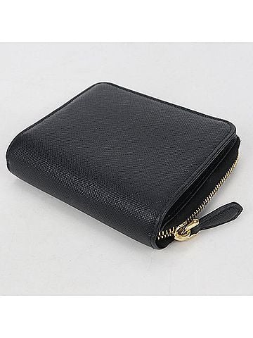 Prada PRADA bi-fold wallet 1ML036 Saffiano Triangle Women's Black (view 2)