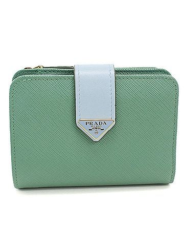 Prada PRADA bi-fold wallet 1ML018 2DYG F03HX Saffiano tab women's green (view 1)