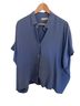 Everlane 100% Silk Blue Short Sleeve Blouse Size 16 - photo 1