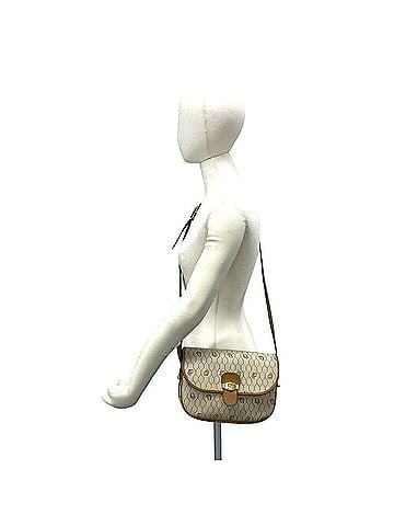 Christian Dior Christian Dior Vintage Honeycomb Pattern Logo Leather Mini Shoulder Bag/Pouch Brown 78174 (view 2)