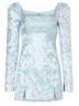 Sau Lee 55% Polyester 45% Nylon 100% Rayon Floral Blue Cocktail Dress Size 14 - photo 1