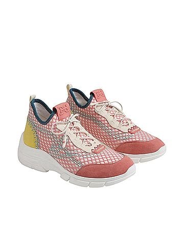 Sam Edelman SAM EDELMAN Chelsie Knit Sneaker In Pink Coral/ Electric Lime Sneakers (view 1)