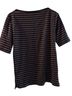 Ralph Lauren Stripes Black Silver Short Sleeve Top Size L - photo 2