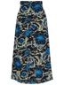 A.L.C. Print Blue Black Silk Skirt Size 12 - photo 1