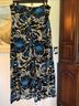 A.L.C. Print Blue Black Silk Skirt Size 12 - photo 6