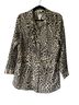 Chico's 100% Cotton Animal Print Black White Long Sleeve Button-Down Shirt Size L - photo 1