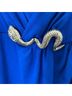Cache Solid Blue Gold Cocktail Dress Size L - photo 4