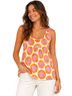 Marimekko 100% Cotton Print Orange Pink Tank Top Size 8 - photo 1
