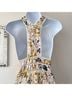 ASOS 100% Polyester Tan White Gold Cocktail Dress Size 8 - photo 7