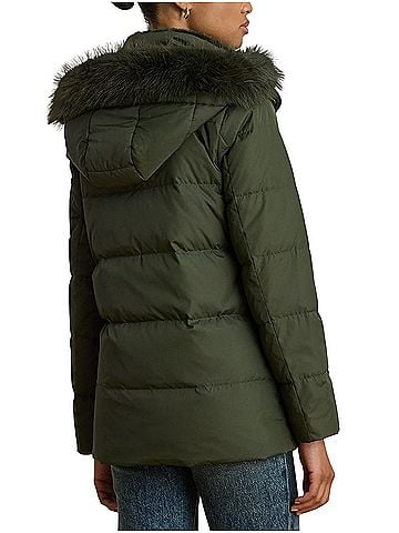 Lauren by Ralph Lauren Lauren Ralph Lauren Women's Faux-Fur Hooded Puffer Coat Jacket (view 2)