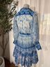 Dalia Macphee Floral Blue White Casual Dress Size S - photo 6