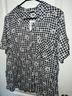 Torrid Graphic Checkered-gingham Floral Black White Short Sleeve Button-Down Shirt Size 2X - photo 3