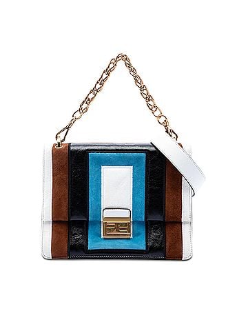 Fendi Suede and Leather Kan U Colorblock Satchel (view 1)