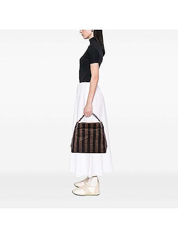 Fendi Large Pequin Canvas Hobo (view 2)