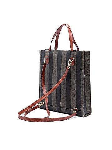 Fendi Pequin Coated Canvas FF Convertible Backpack (view 2)