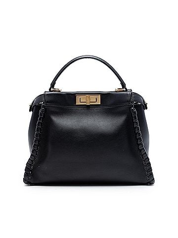 Fendi Medium Leather Lace Up Peekaboo Iconic Satchel (view 1)