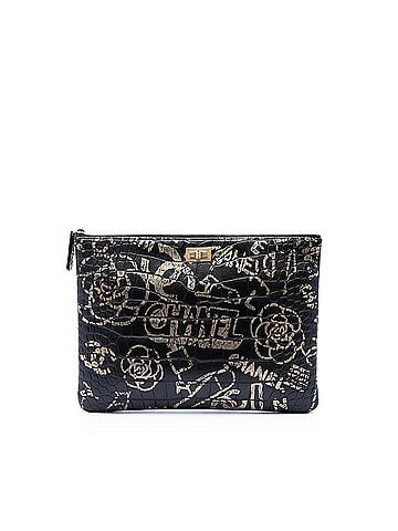 Chanel Crocodile Embossed Calfskin Cocodile Graffiti 2.55 Reissue Clutch (view 1)